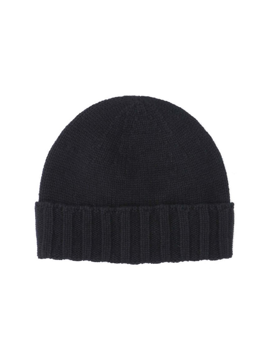 Drumohr D1K750 Cashmere Chunky Knit Beanie — Black, view 2