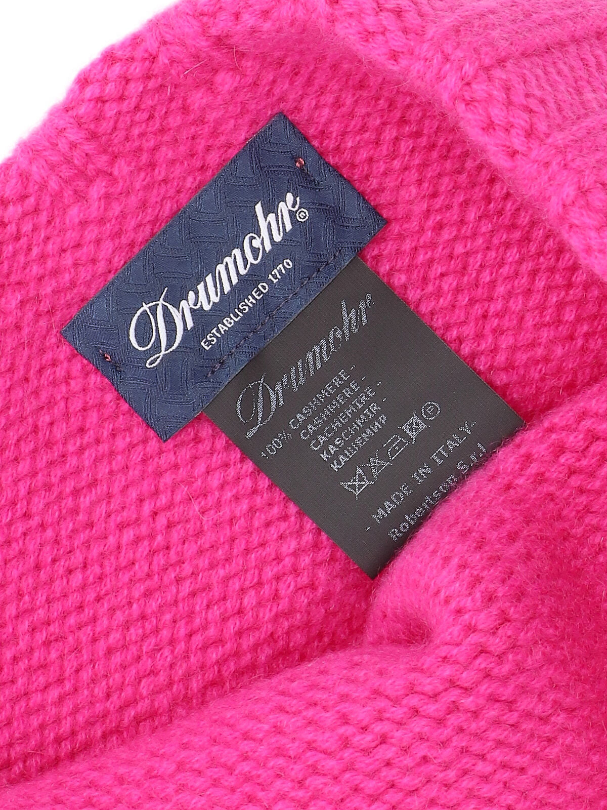 Drumohr D1K750 Cashmere Knit Beanie — Pink, view 3