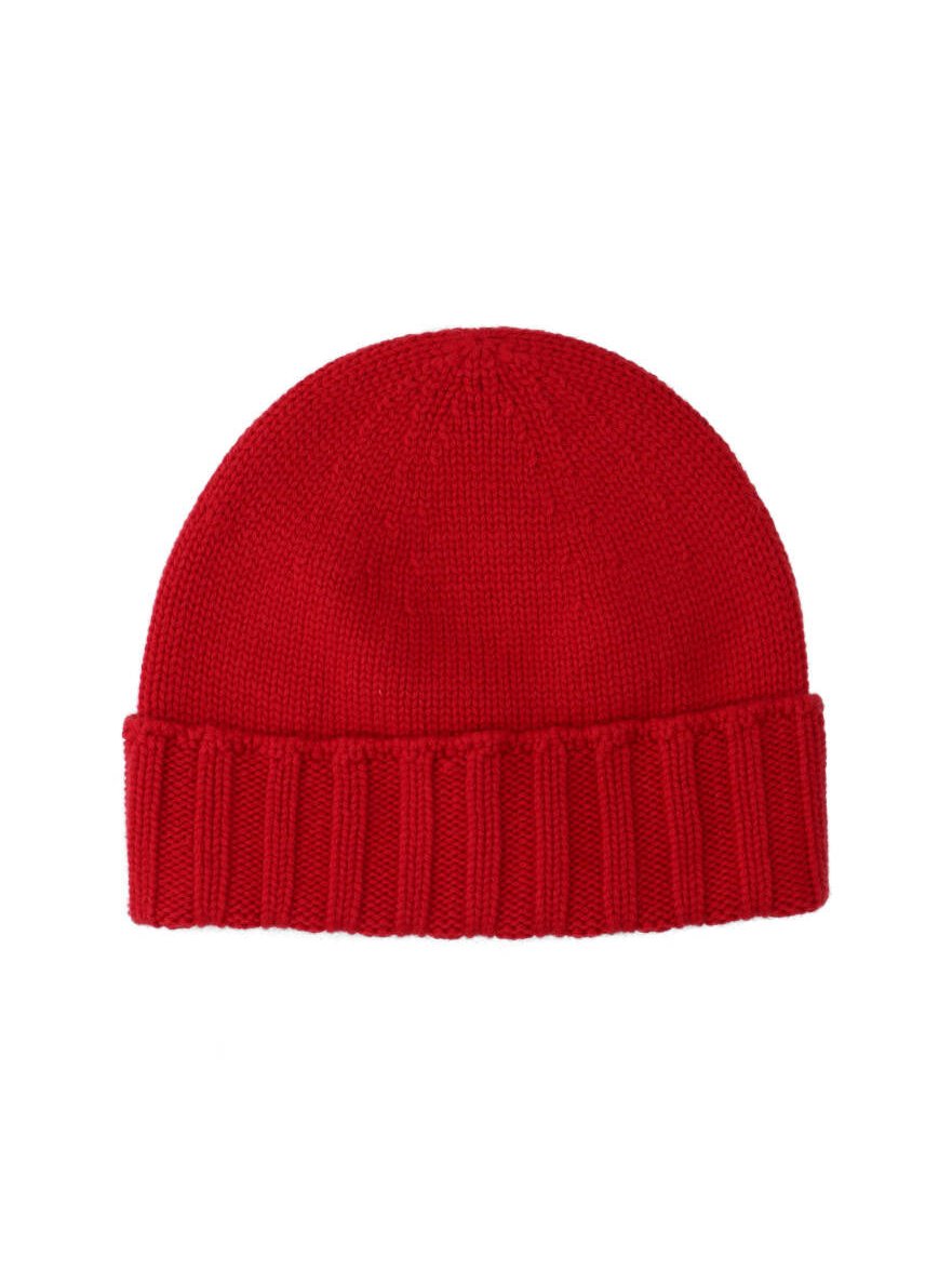 Drumohr D1K750 Cashmere Knit Beanie — Red, view 2