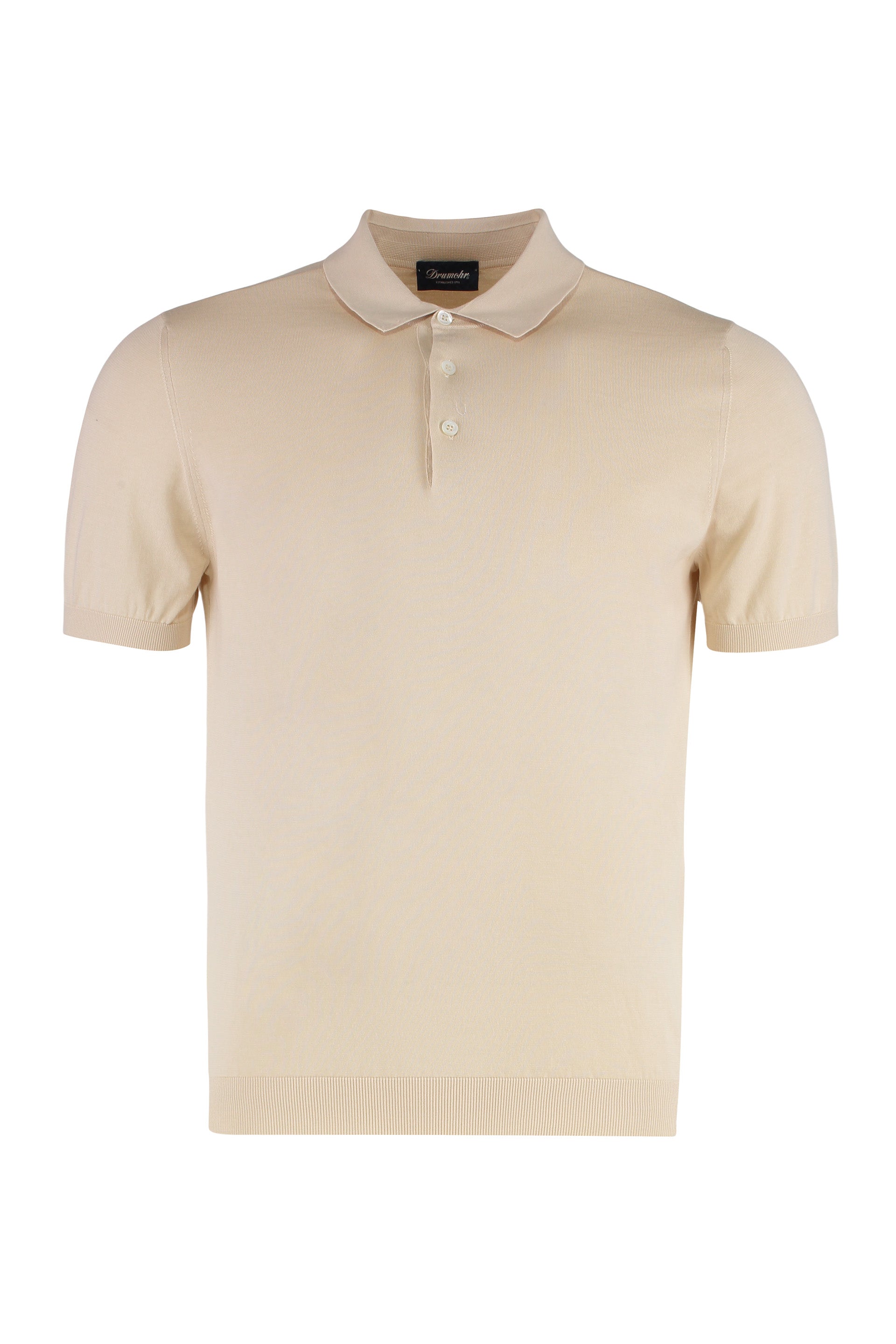 Drumohr Cotton-Knit Polo Shirt — White by Drumohr