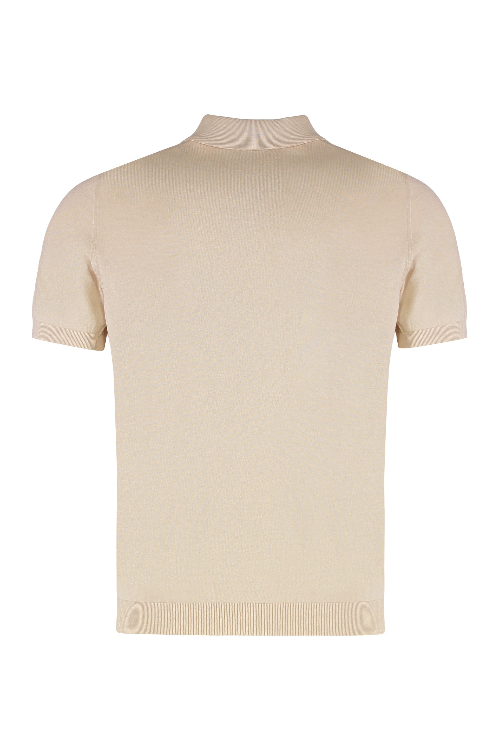 Drumohr Cotton-Knit Polo Shirt — White, view 2