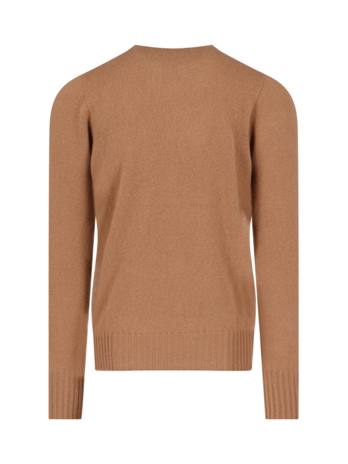 Drumohr Crew-Neck Lambswool Sweater — Brown, view 2