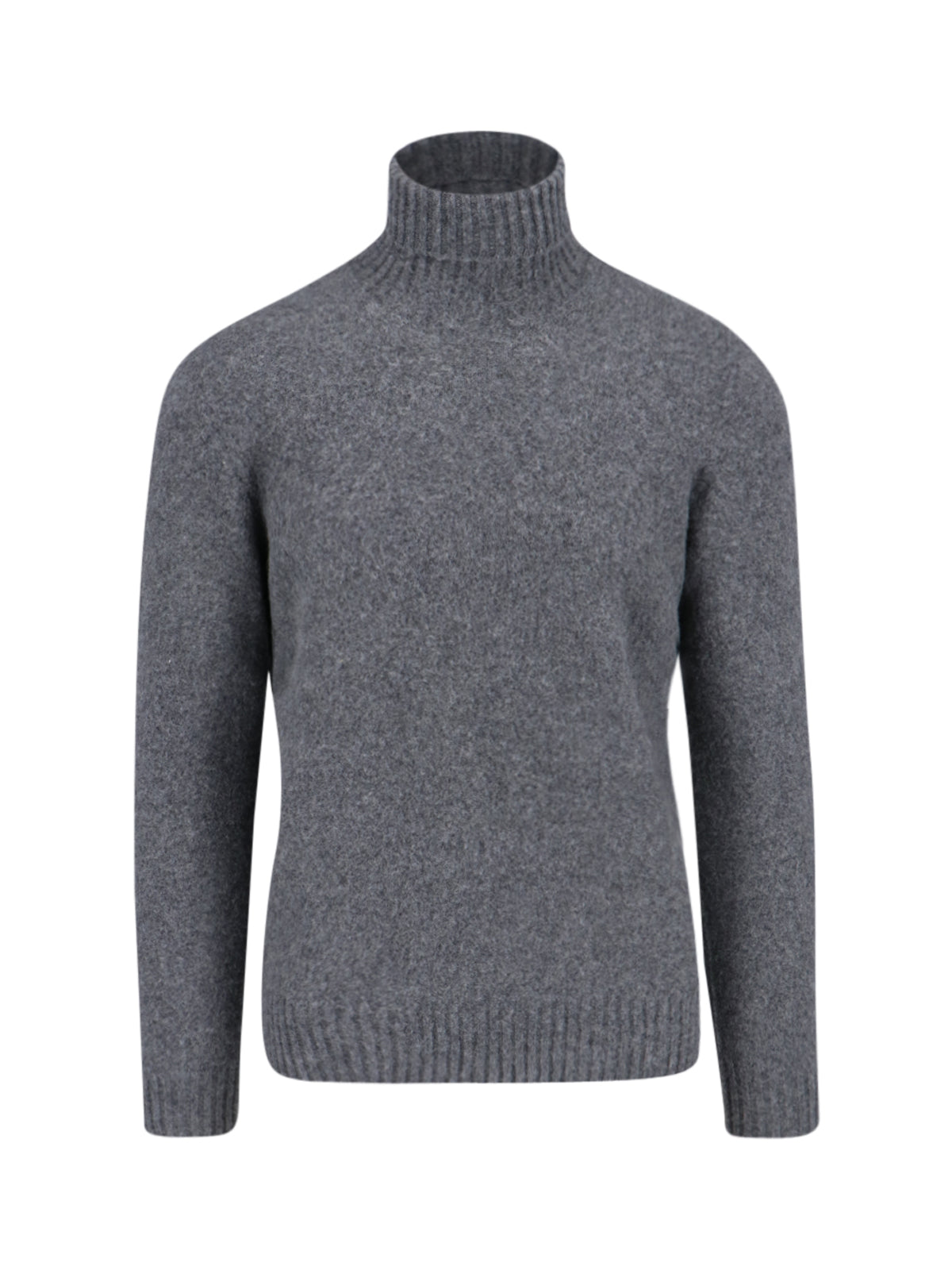 Drumohr Turtleneck Lambswool Sweater — Gray by Drumohr