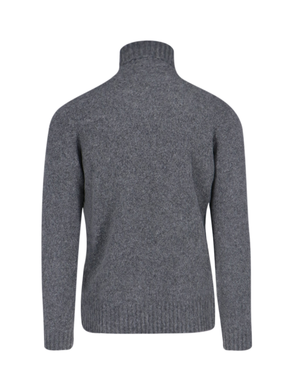 Drumohr Turtleneck Lambswool Sweater — Gray, view 2