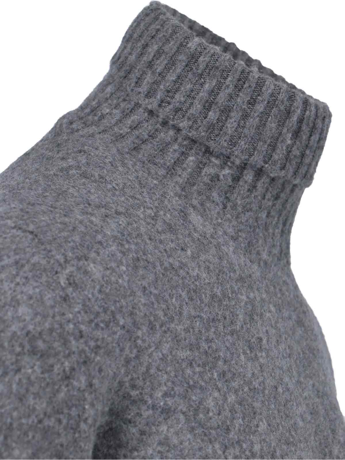 Drumohr Turtleneck Lambswool Sweater — Gray, view 3