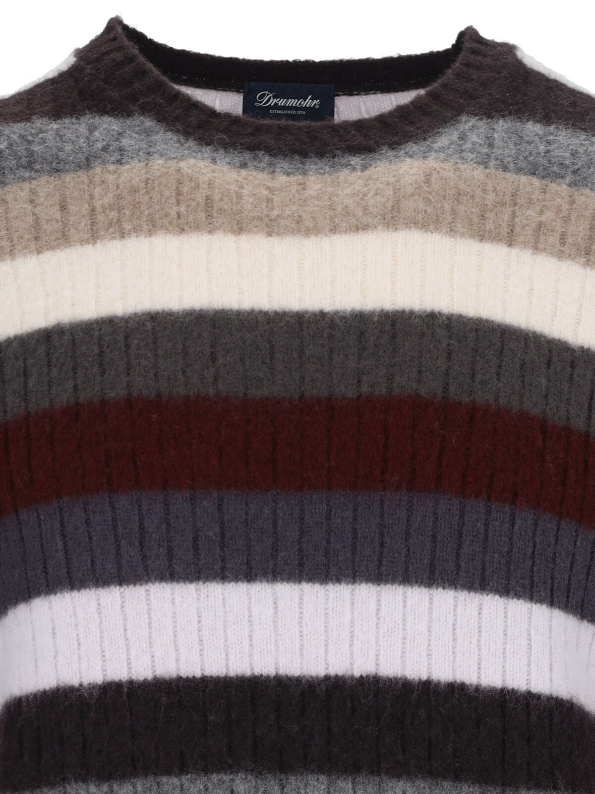 Drumohr Striped Lambswool Sweater — Multicolor, view 3