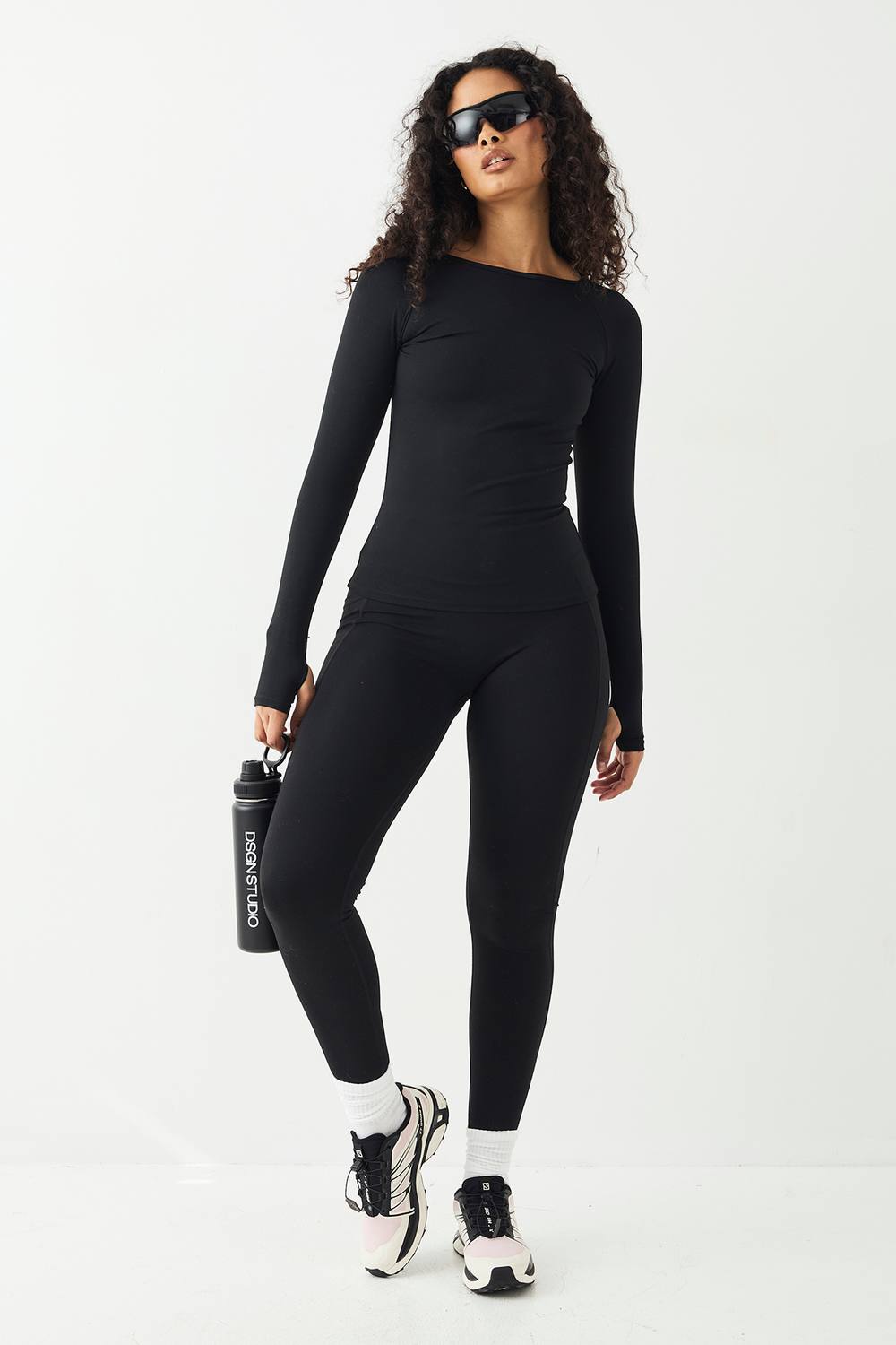 DSGN Studio Women's Contour Seamless High Waist Legging Pants in Black by boohoo