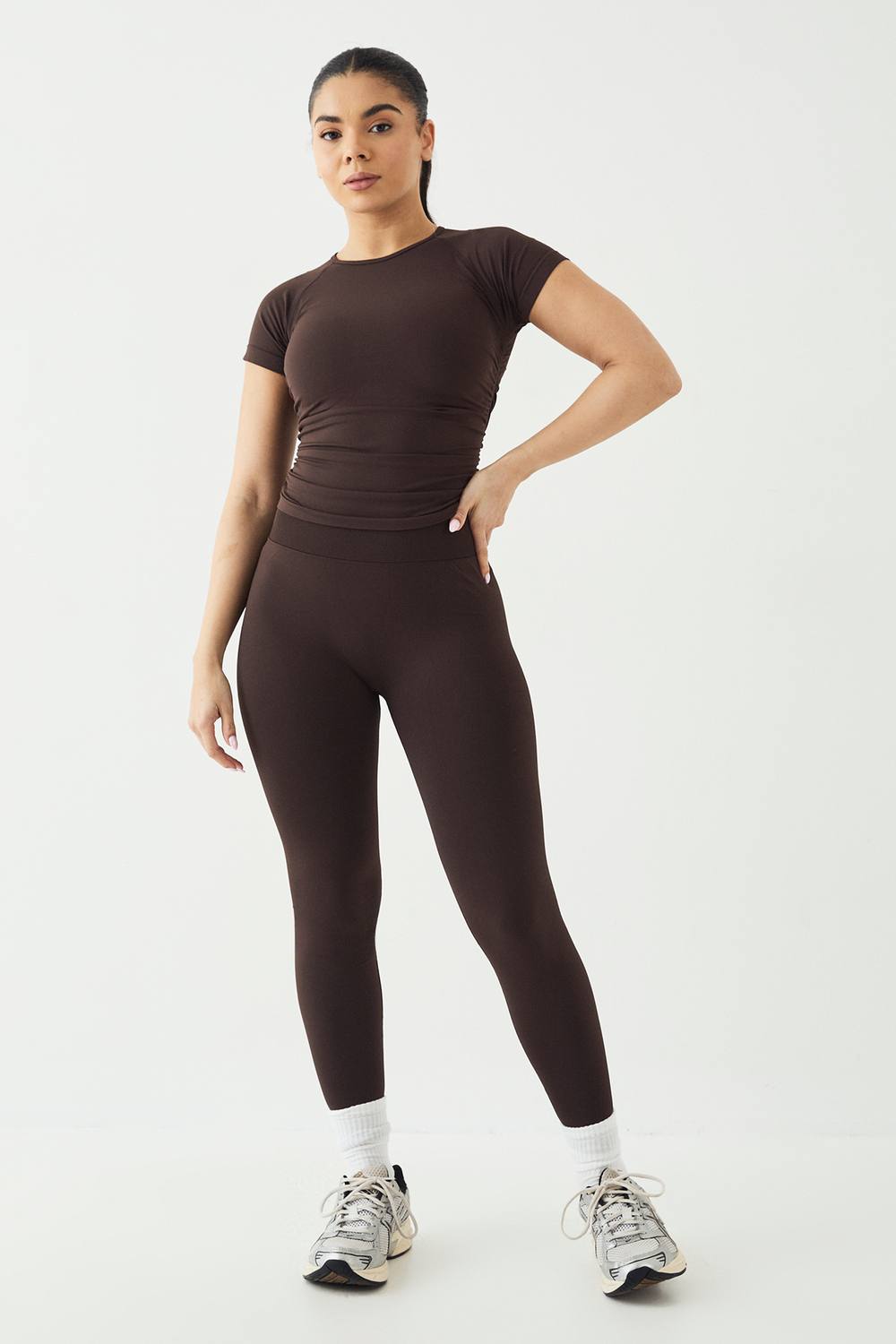 DSGN Studio Women's Contour Seamless High Waist Legging Pants in Coffee Bean by boohoo