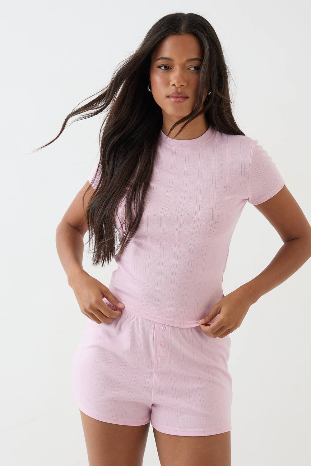 DSGN Studio Women's Pointelle Short in Light Pink by boohoo