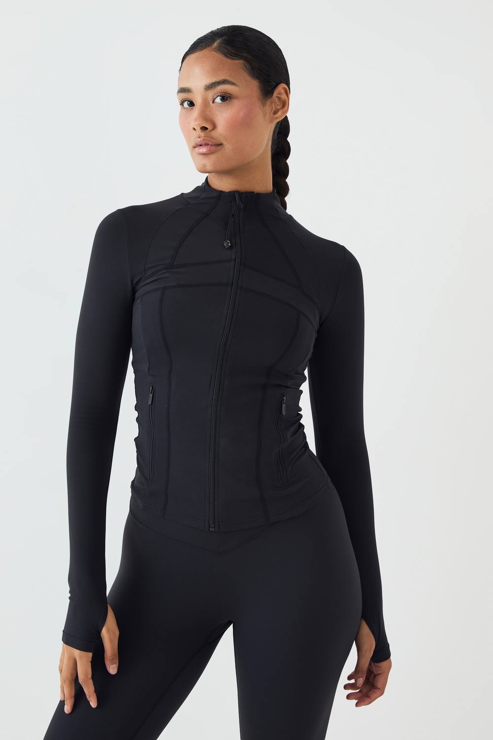 DSGN Studio Women's Soft Luxe Zipthrough Sports Jacket in Washed Black by boohoo