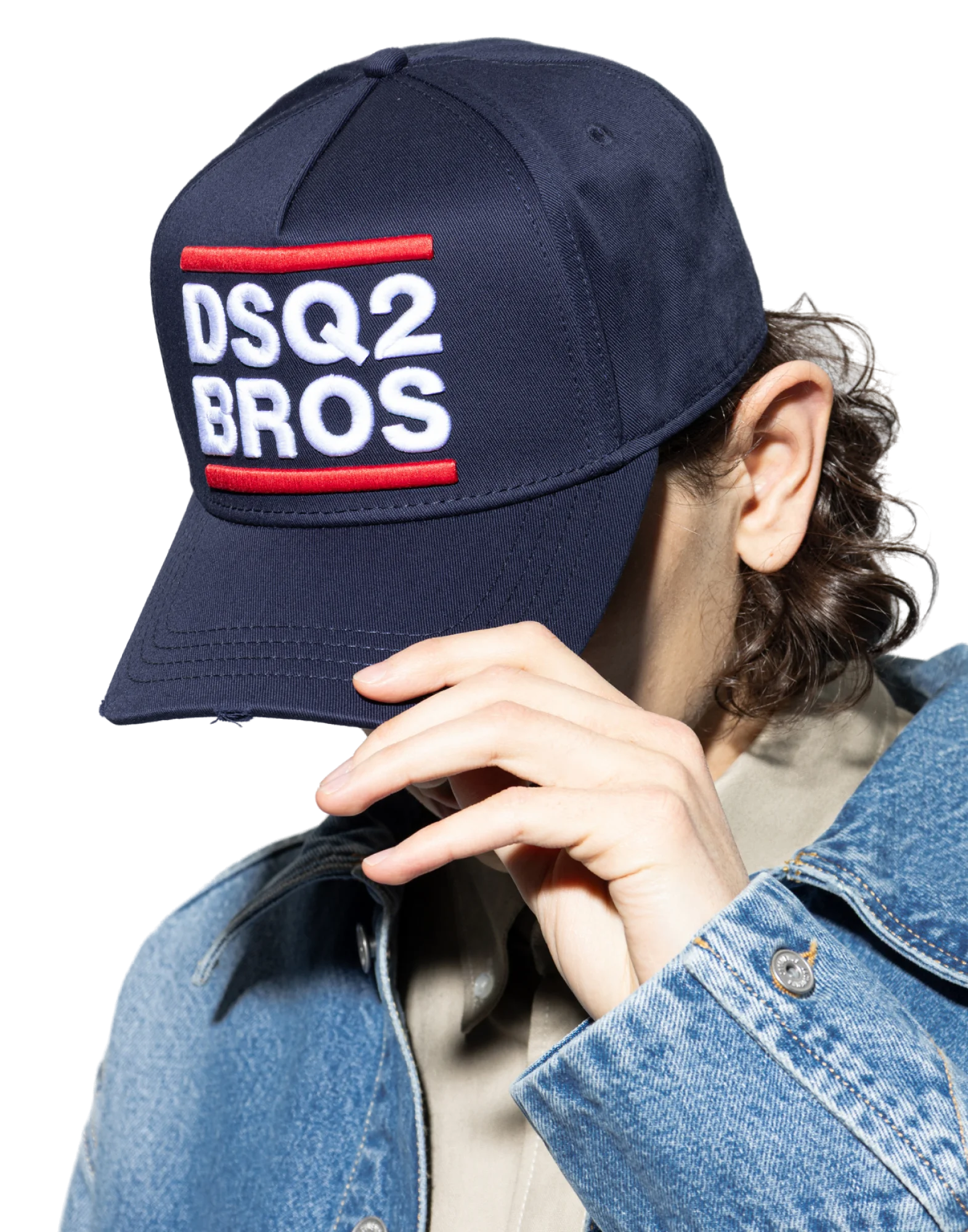 Dsquared2 BCM098905C000013073 Logo-Embroidered Baseball Cap — Navy, view 3
