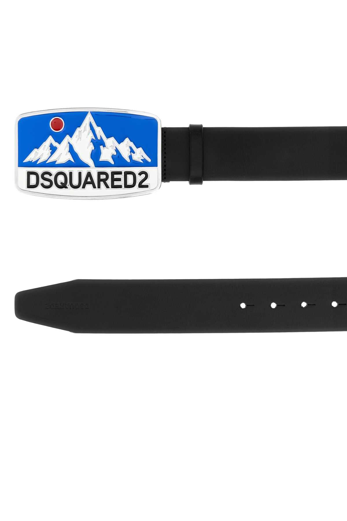 Dsquared2 Mountain Logo Buckle Belt — Black, view 2