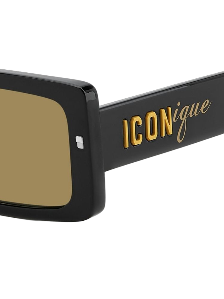 Dsquared2 Icon ICON Rectangle Acetate Sunglasses — Black, view 4