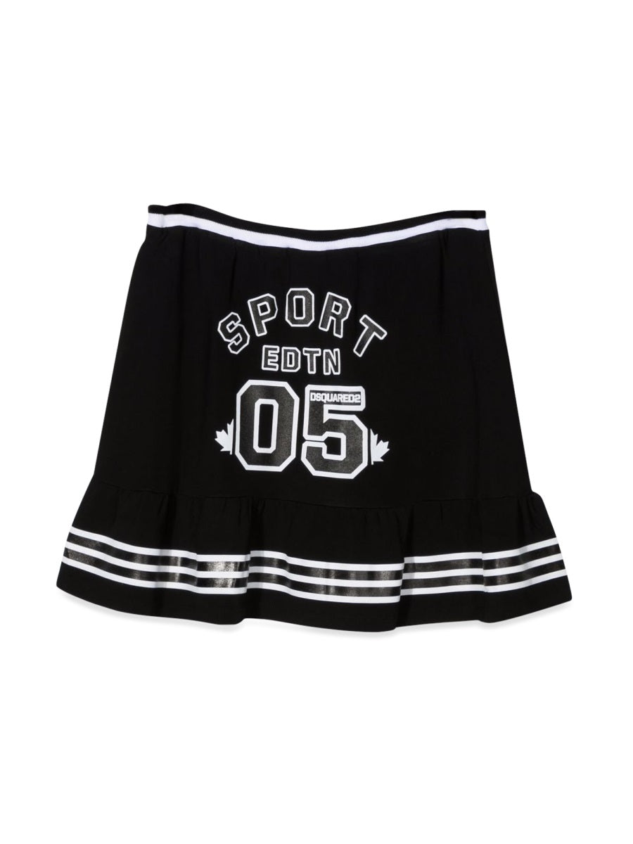 Dsquared2 Stretch Viscose Skirt — Black, view 2