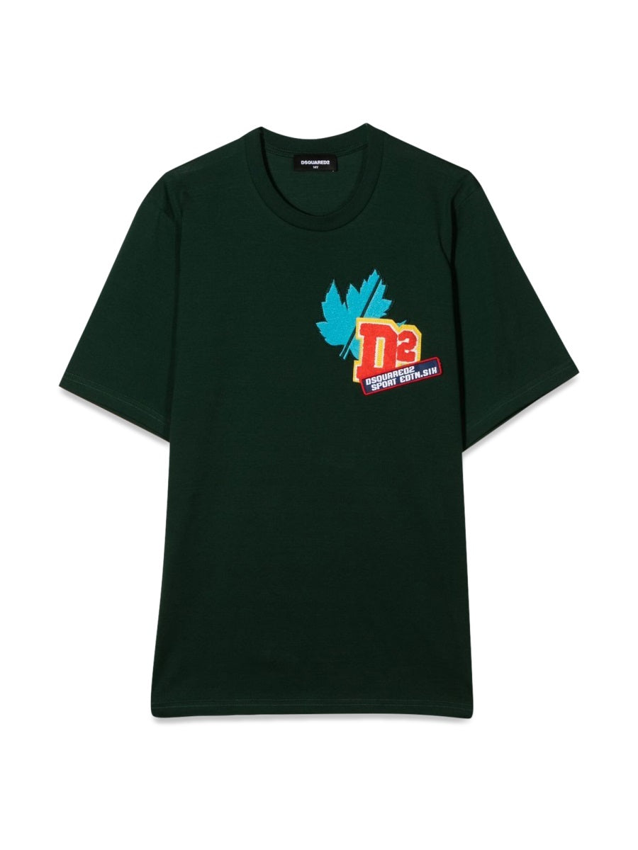 Dsquared2 Front Patch Cotton T-Shirt — Green by Dsquared2