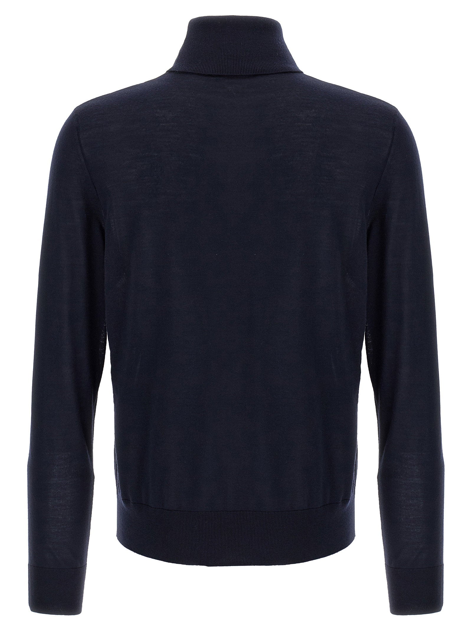 Dsquared2 Wool Logo-Embroidered Turtleneck Sweater — Navy, view 2