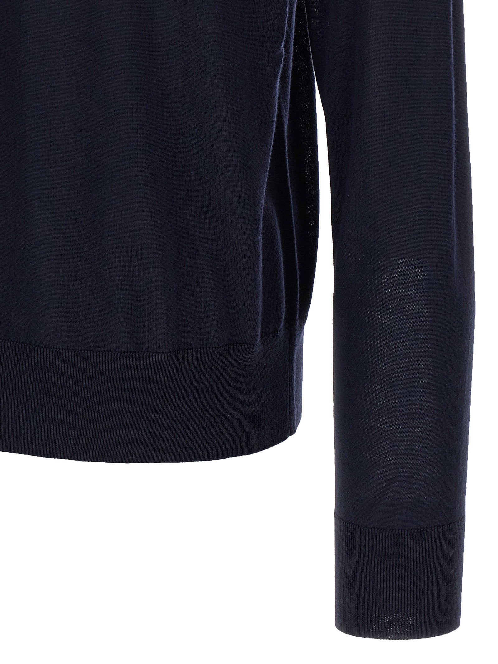 Dsquared2 Wool Logo-Embroidered Turtleneck Sweater — Navy, view 4