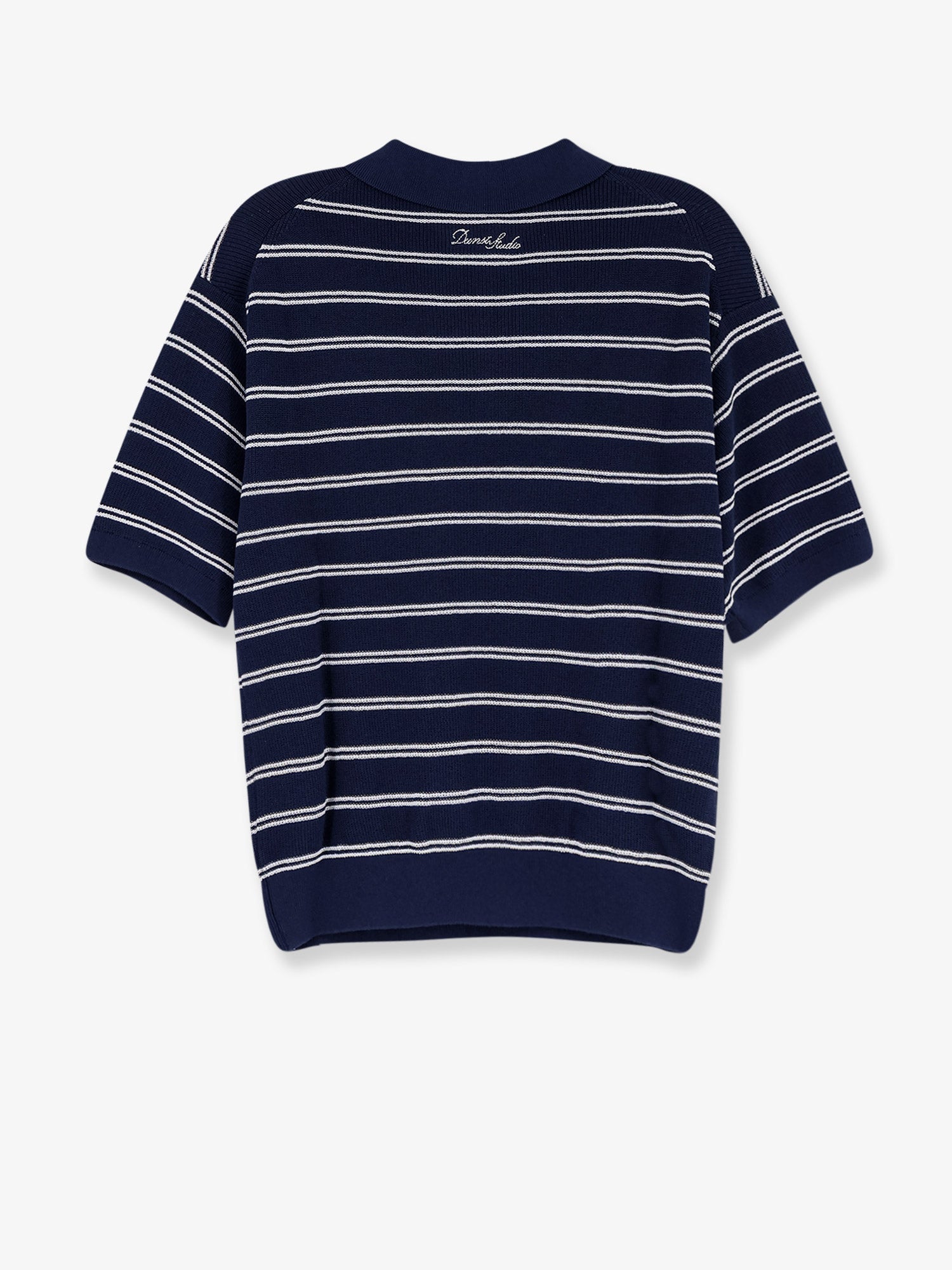 Dunst Striped Cotton-Blend Polo — Navy, view 2