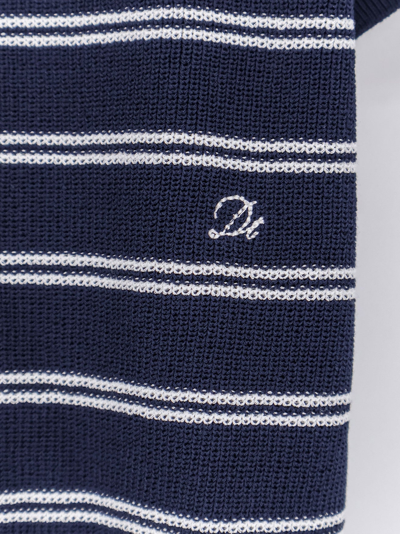 Dunst Striped Cotton-Blend Polo — Navy, view 3