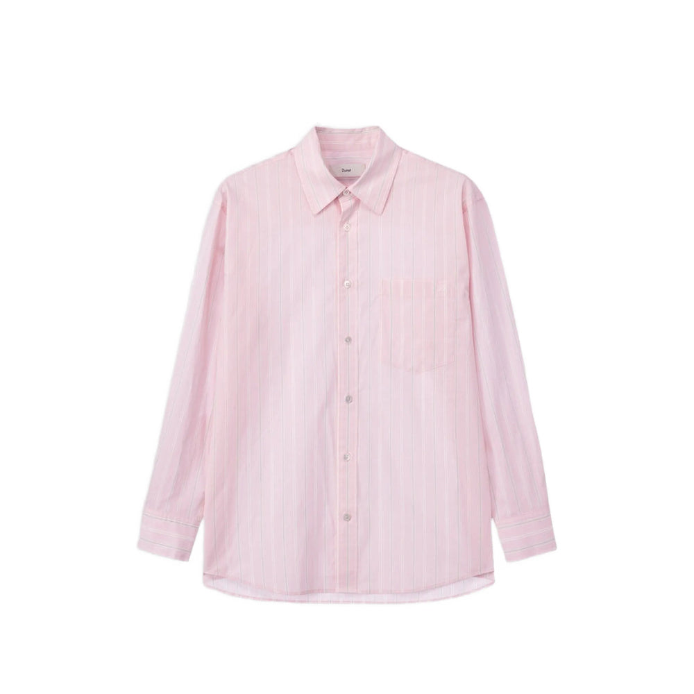 Dunst Pink-White Striped Cotton Shirt — Pink by Dunst