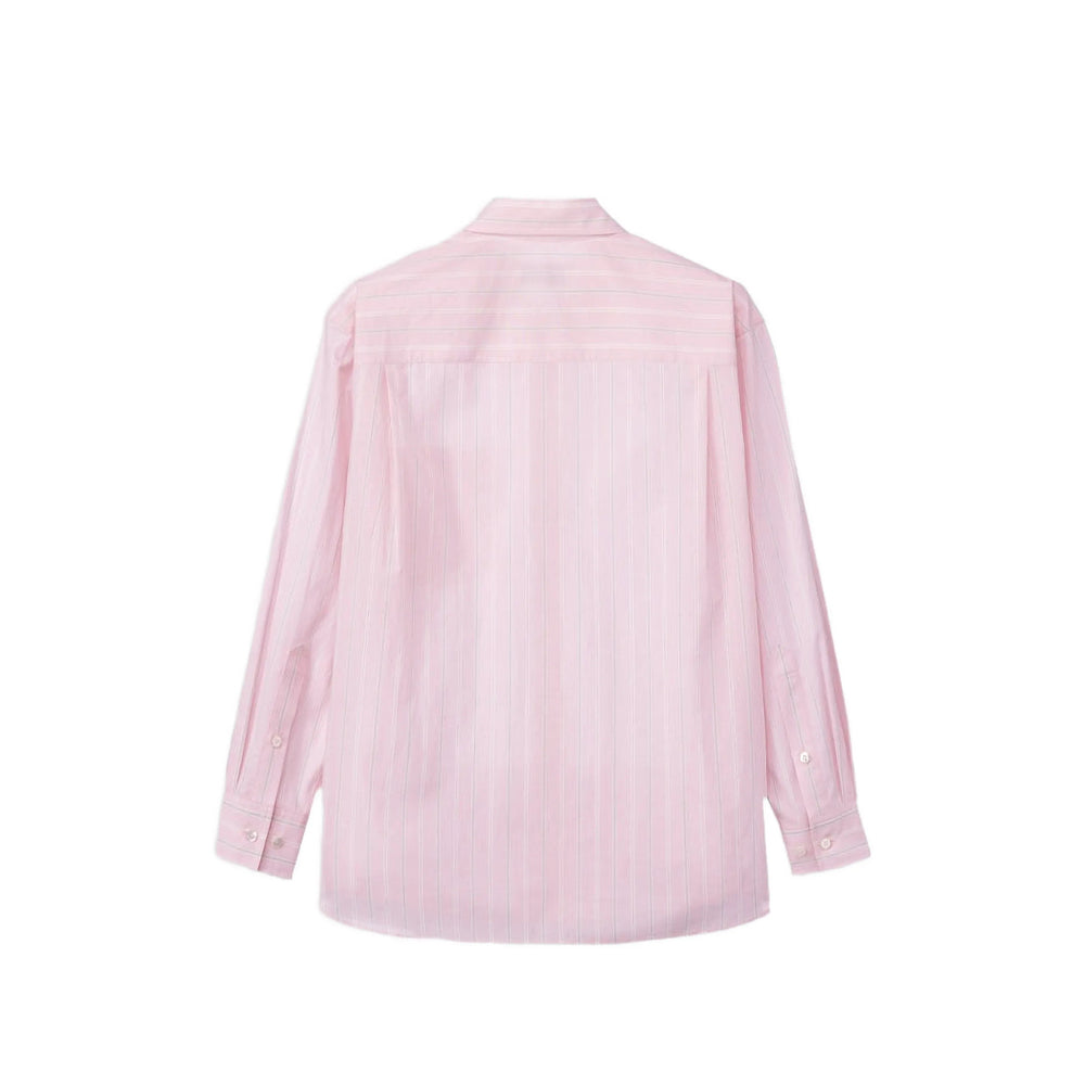 Dunst Pink-White Striped Cotton Shirt — Pink, view 2