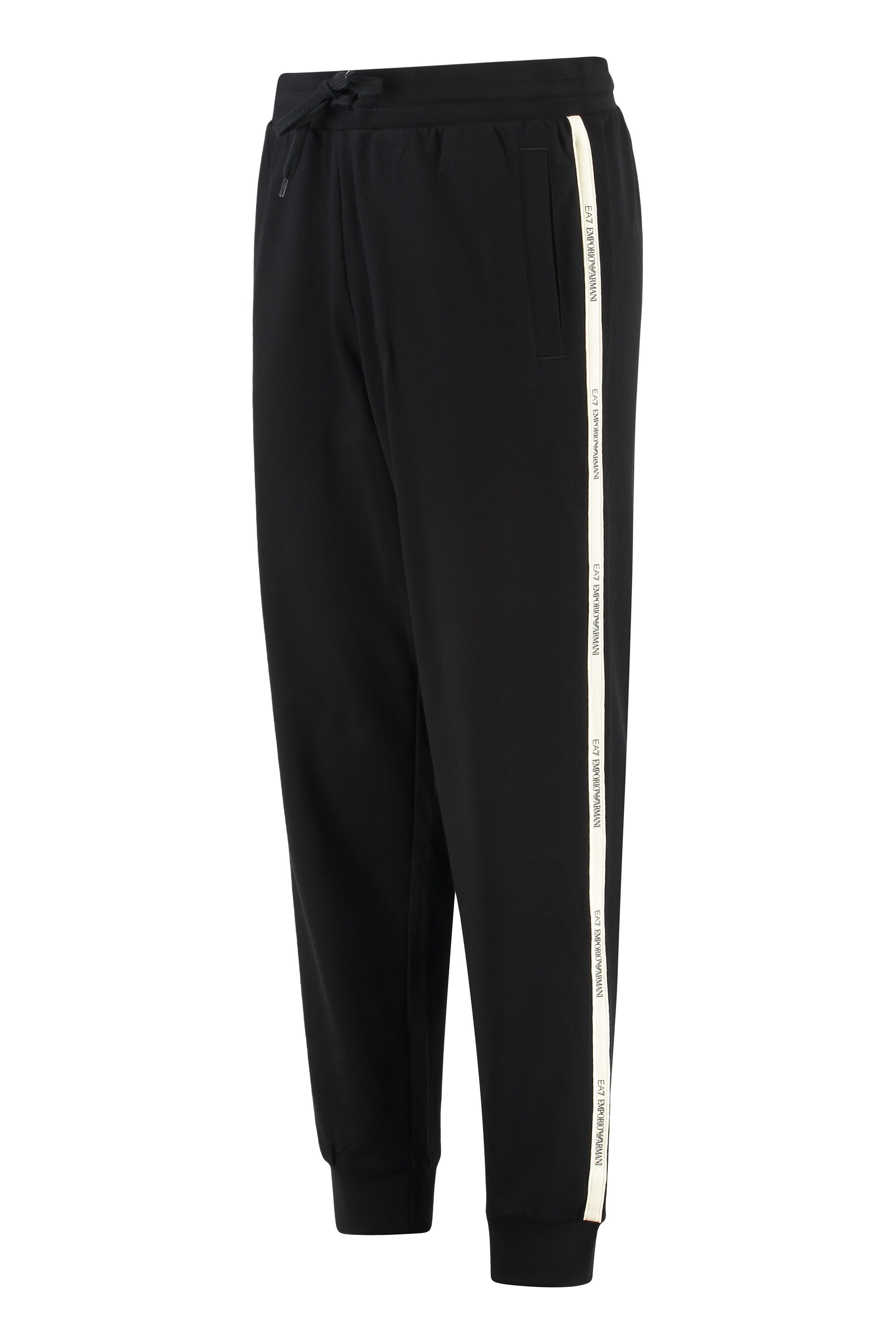 EA7 Cotton Joggers — Black, view 3