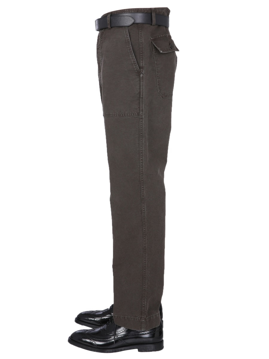 East Harbour Surplus Cotton Washed Ottoman Trousers — Brown, view 2