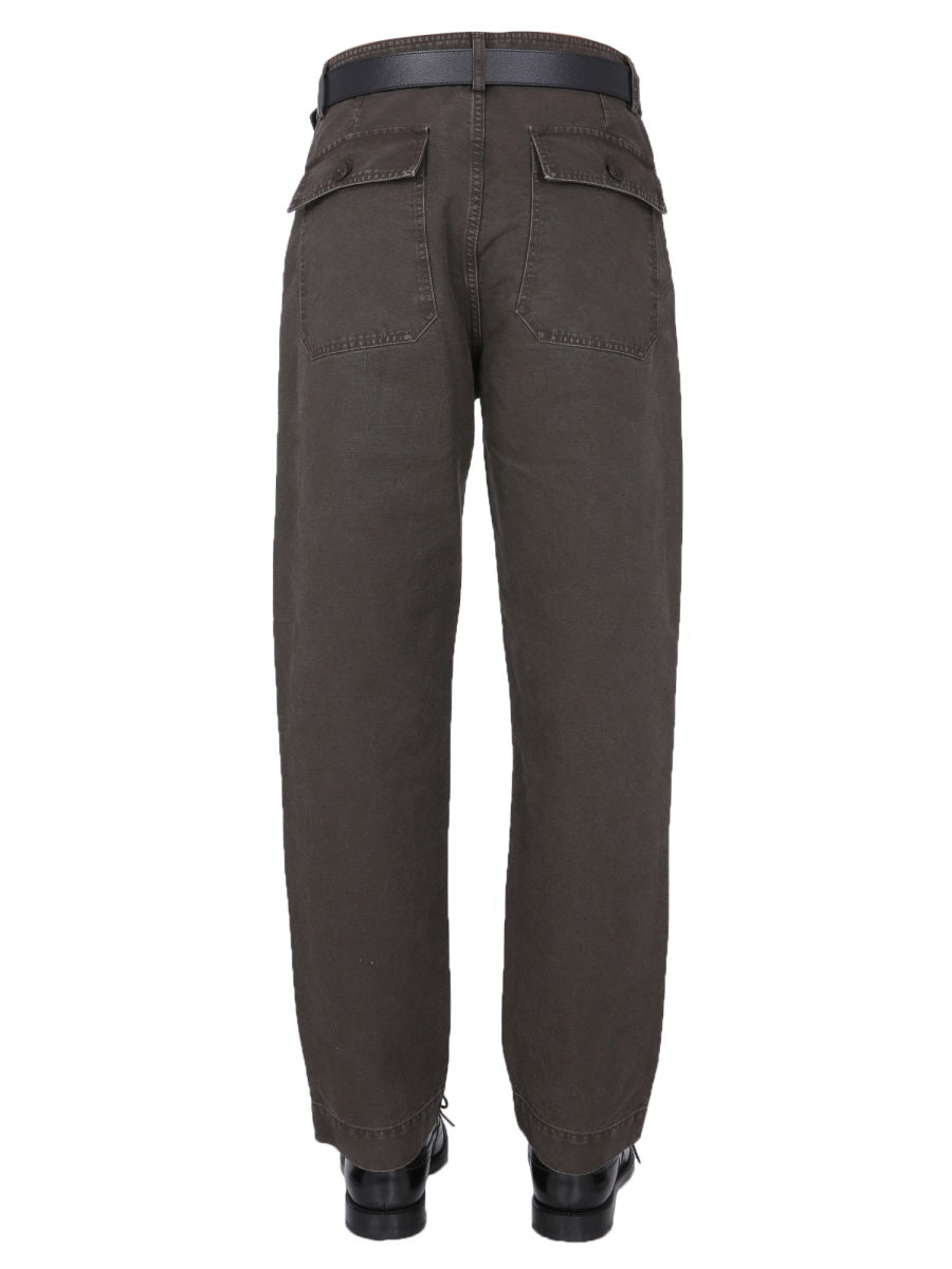 East Harbour Surplus Cotton Washed Ottoman Trousers — Brown, view 3
