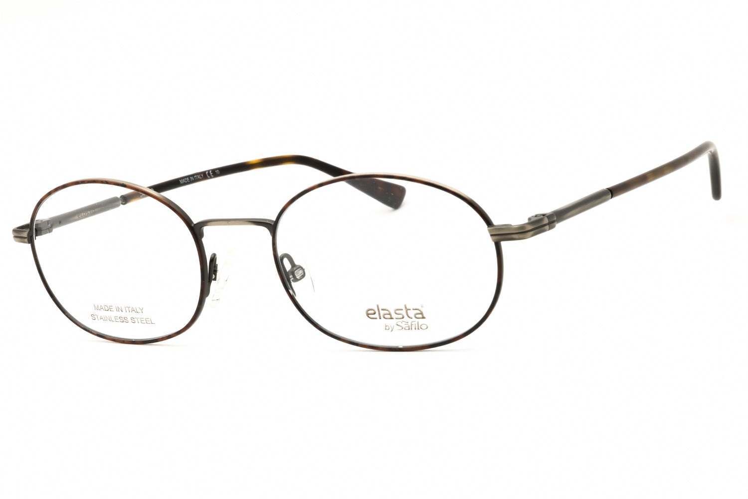 Elasta E7247 Oval Metal Eyeglasses — Gray by Elasta