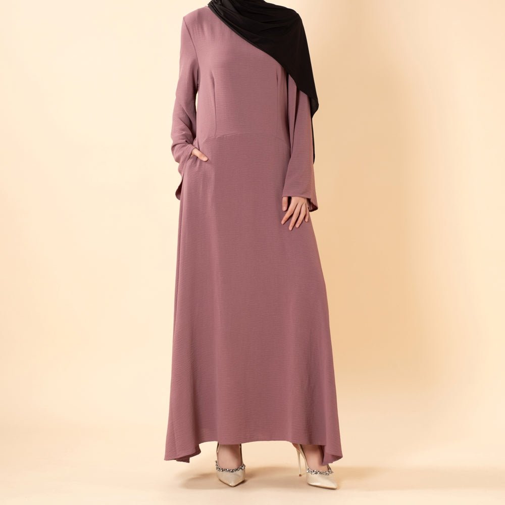 Elegant Flow Crepe Pocket Abaya Dress(MA432), view 5