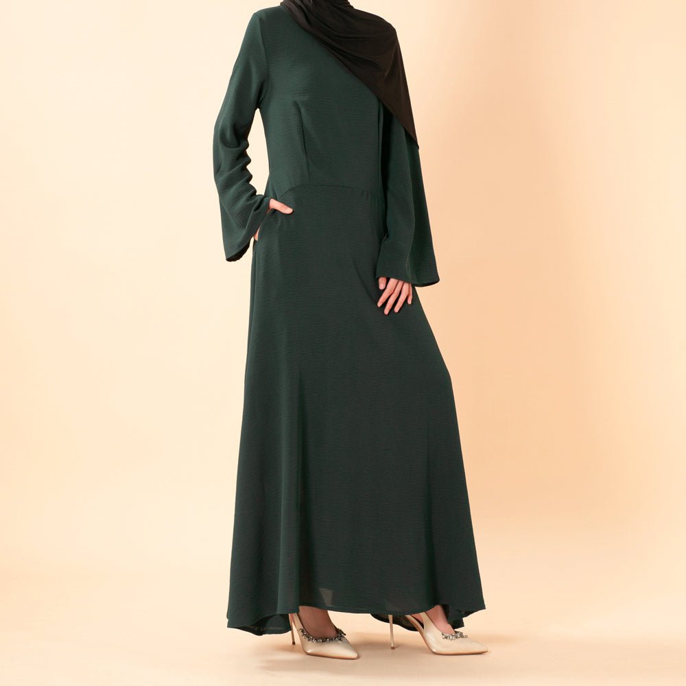 Elegant Flow Crepe Pocket Abaya Dress(MA432), view 8