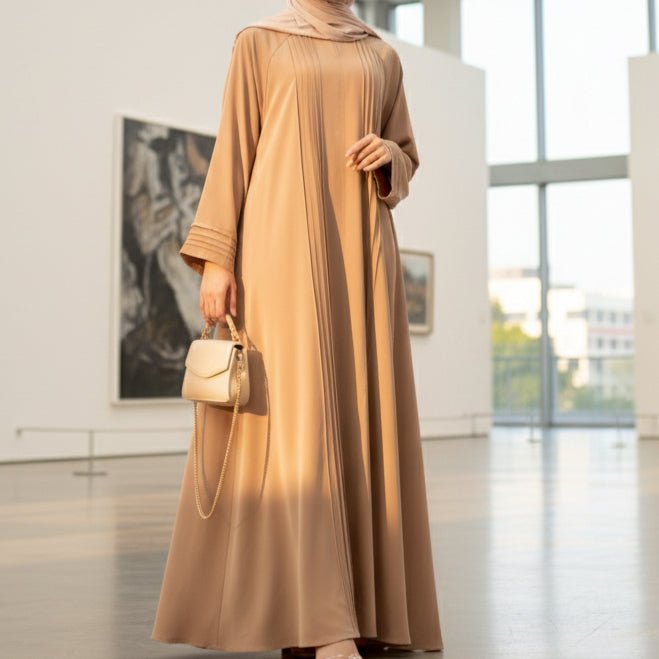 Serene Pleated Georgette Abaya Loose Full-Length Modest Style (MA254), view 5