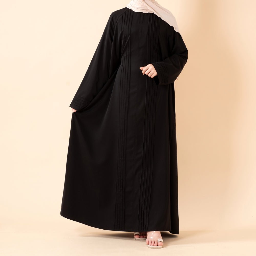 Serene Pleated Georgette Abaya Loose Full-Length Modest Style (MA254), view 6