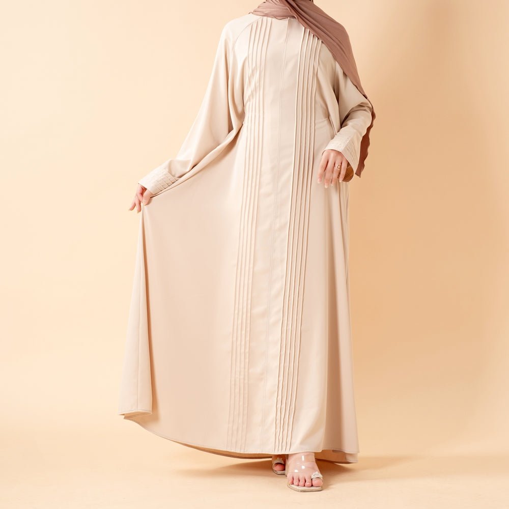 Serene Pleated Georgette Abaya Loose Full-Length Modest Style (MA254), view 7