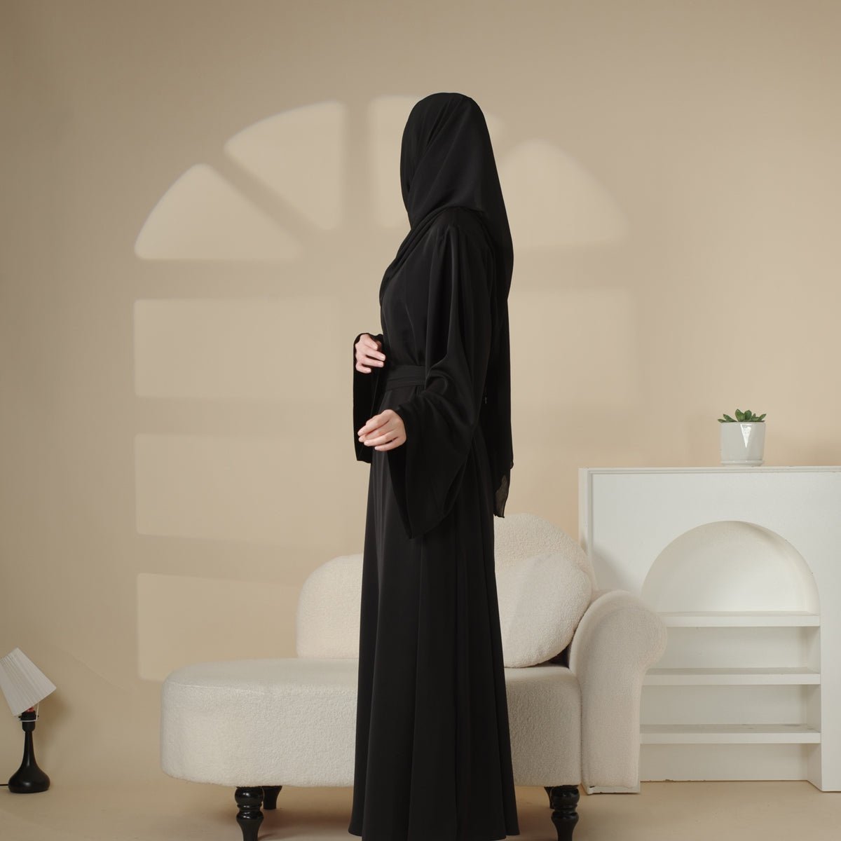 Elegant Solid Color Abaya For Muslimahs (MA036), view 8