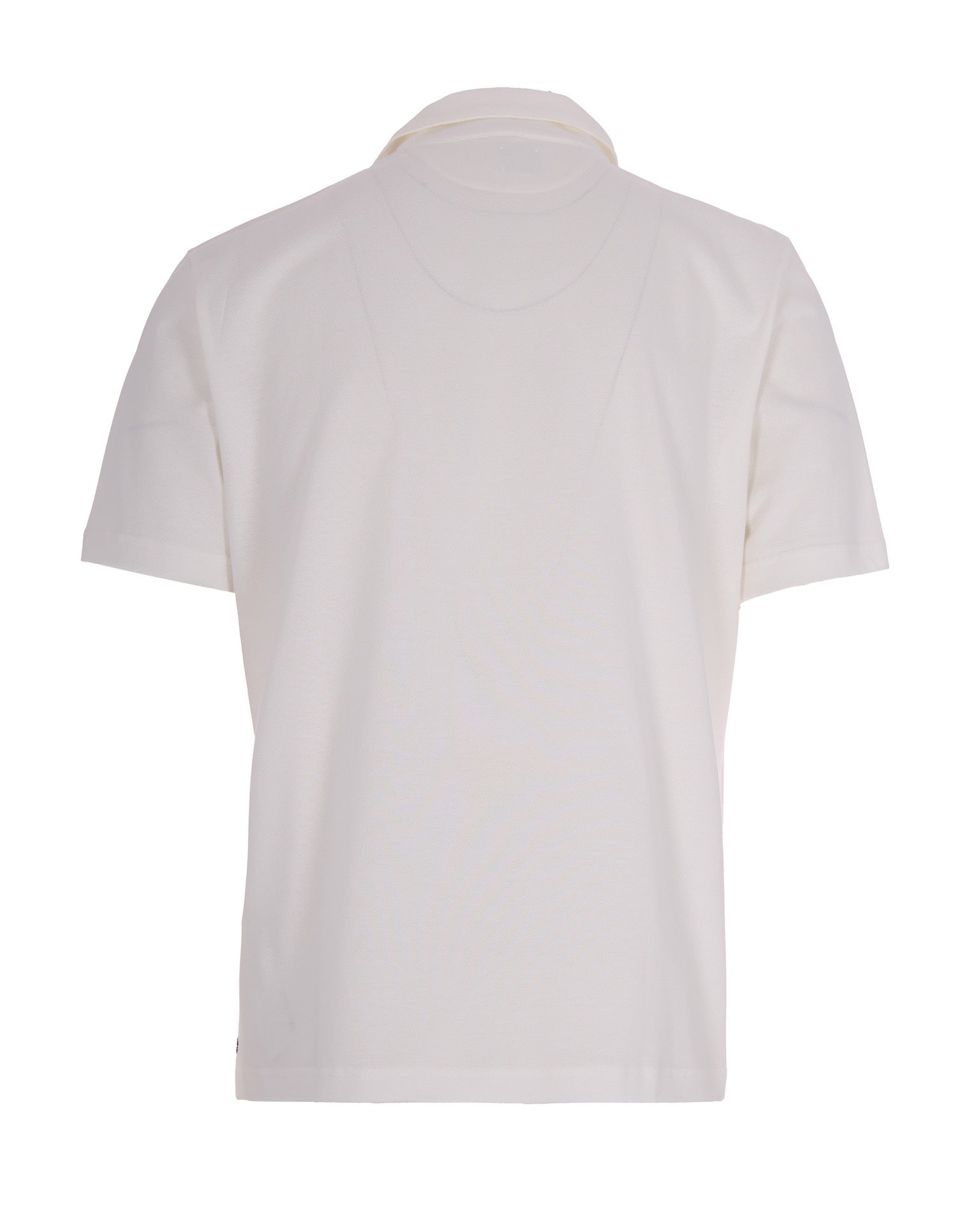 Eleventy Button-Placket Cotton Polo Shirt — White, view 2