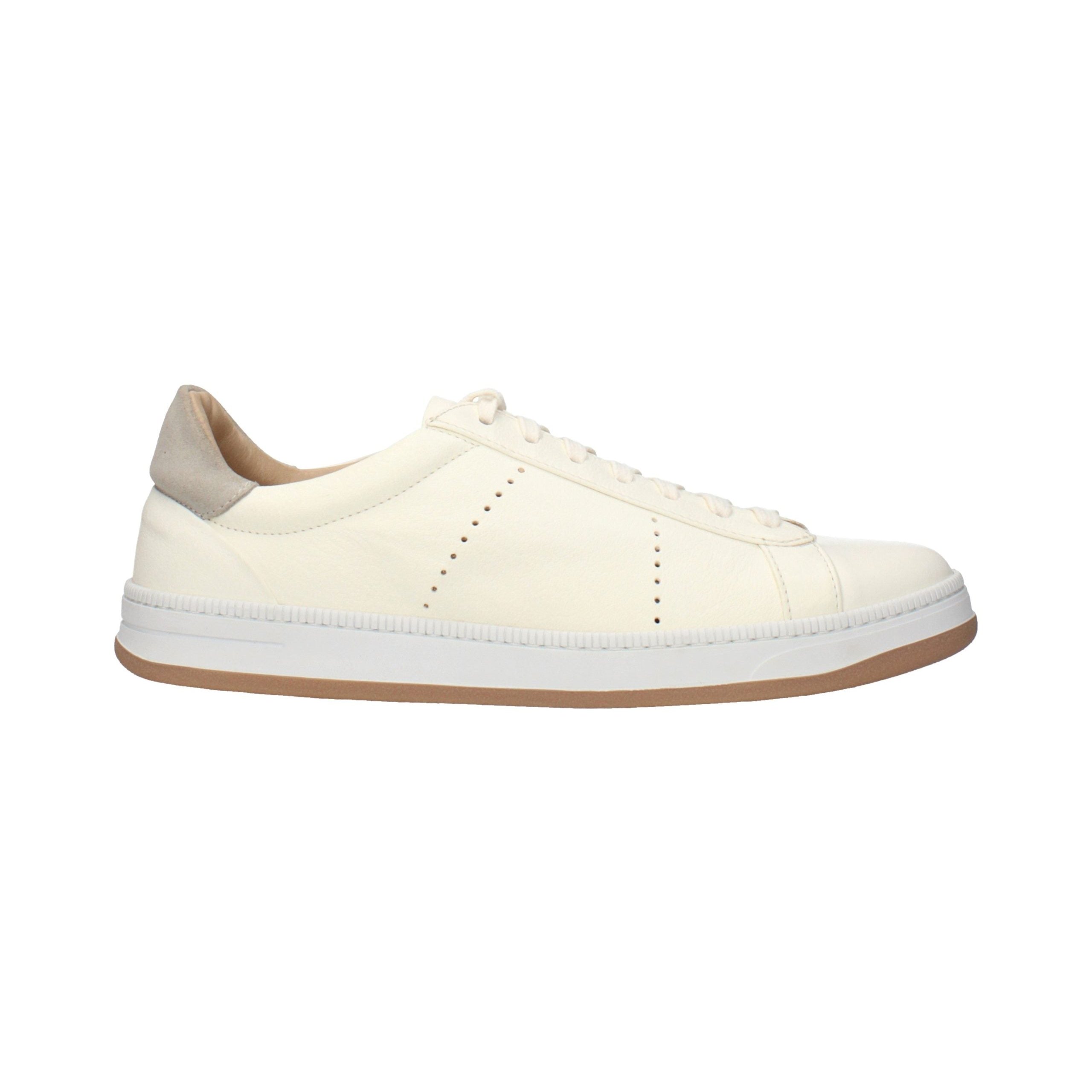 Eleventy Perforated Leather Sneaker — Beige by Eleventy
