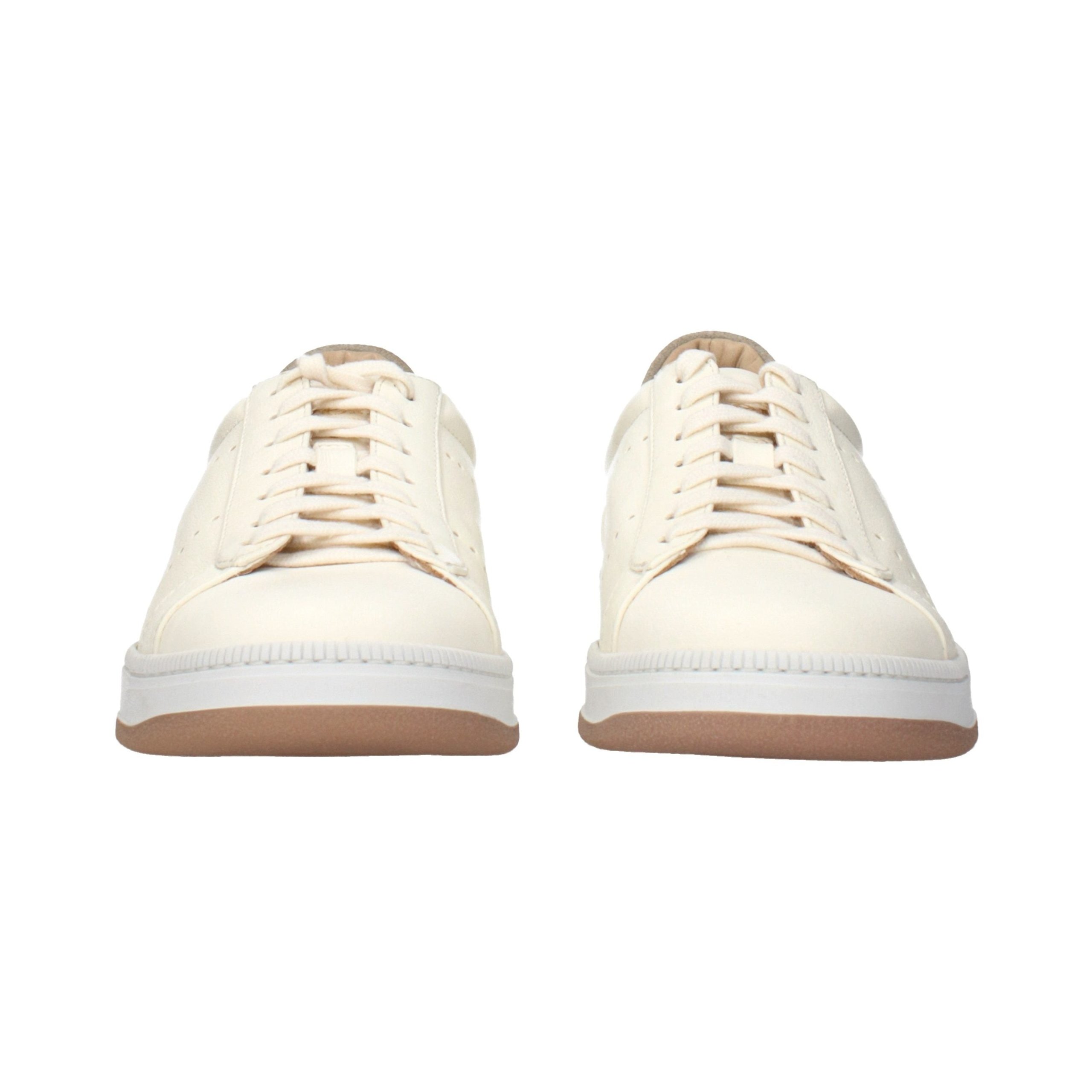 Eleventy Perforated Leather Sneaker — Beige, view 3