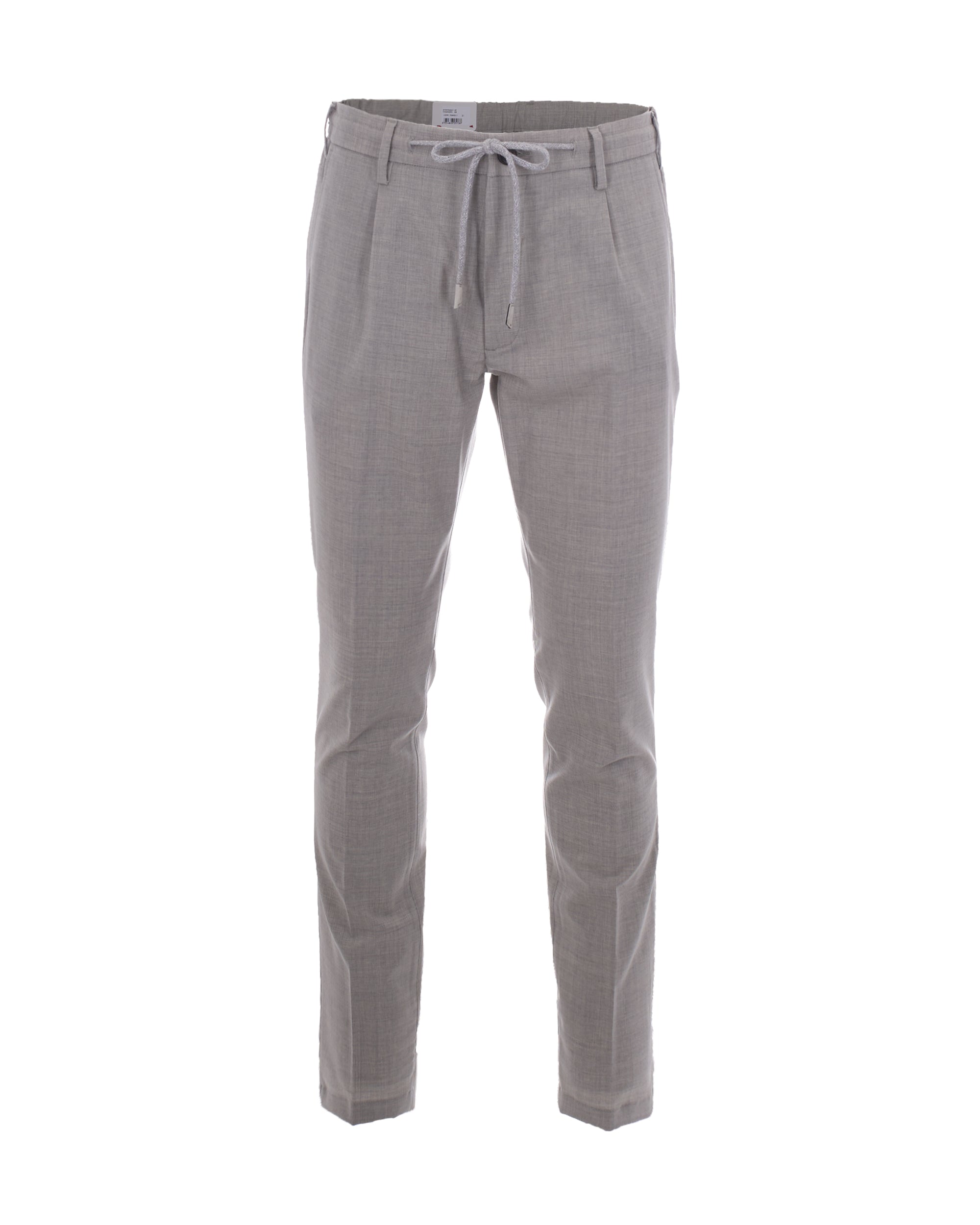 Eleventy Wool-Elastane Drawstring Trousers — Gray by Eleventy