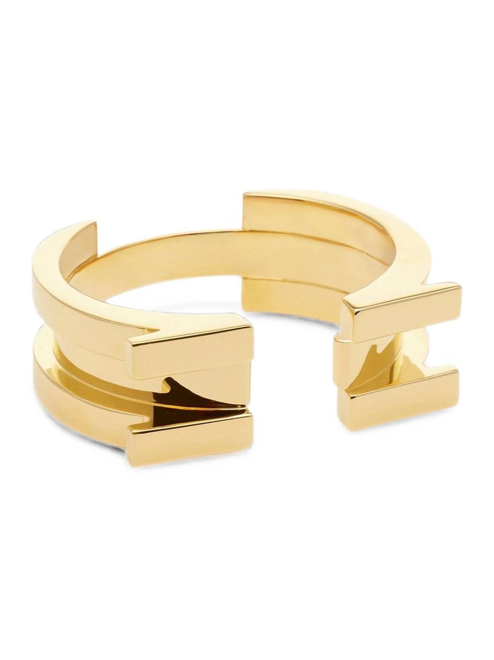 Elisabetta Franchi Logo Cuff Bracelet — Gold by Elisabetta Franchi