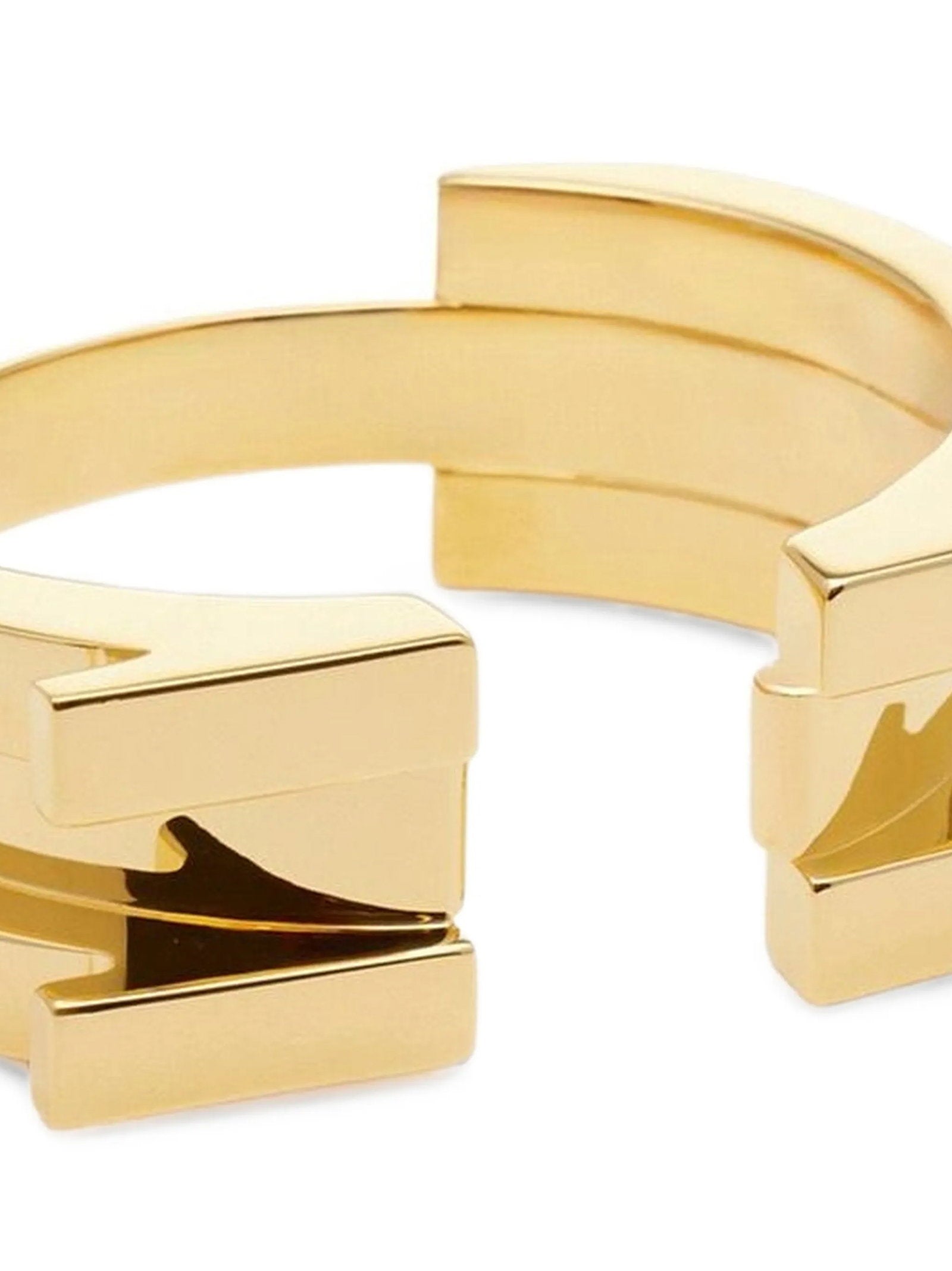 Elisabetta Franchi Logo Cuff Bracelet — Gold, view 2