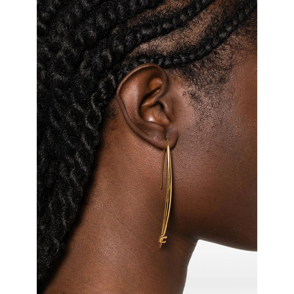 Elisabetta Franchi Gold-Tone Long Drop Earrings — Gold by Elisabetta Franchi