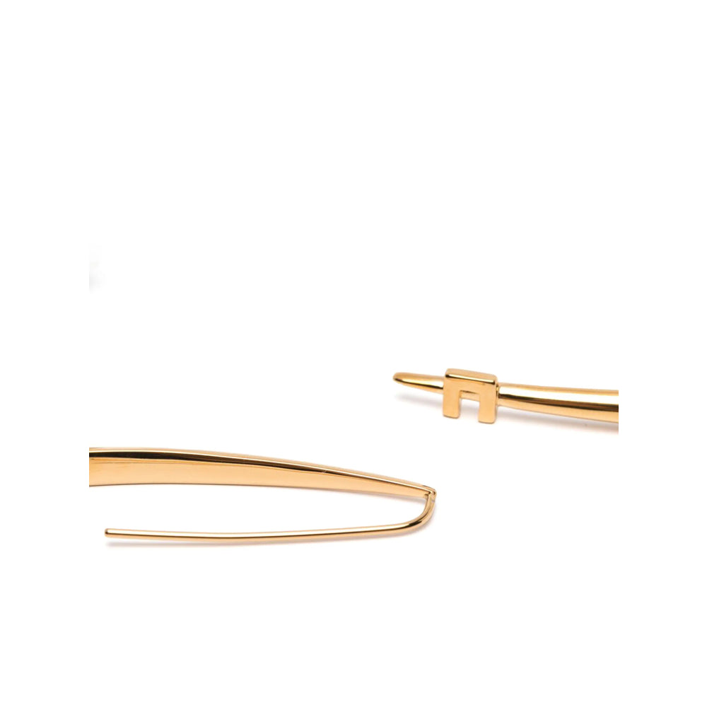 Elisabetta Franchi Gold-Tone Long Drop Earrings — Gold, view 3