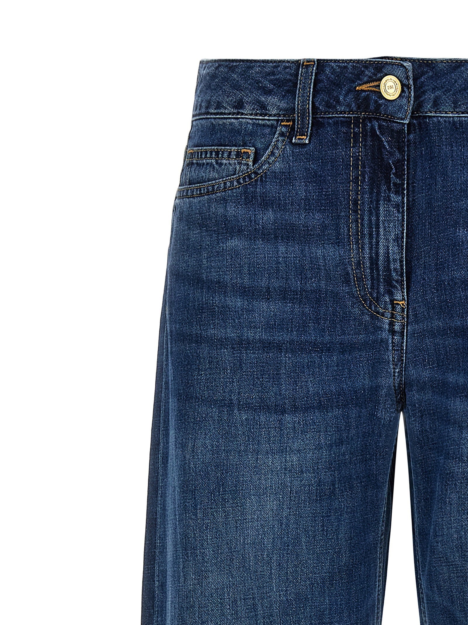 Elisabetta Franchi Palazzo Jeans — Blue, view 3