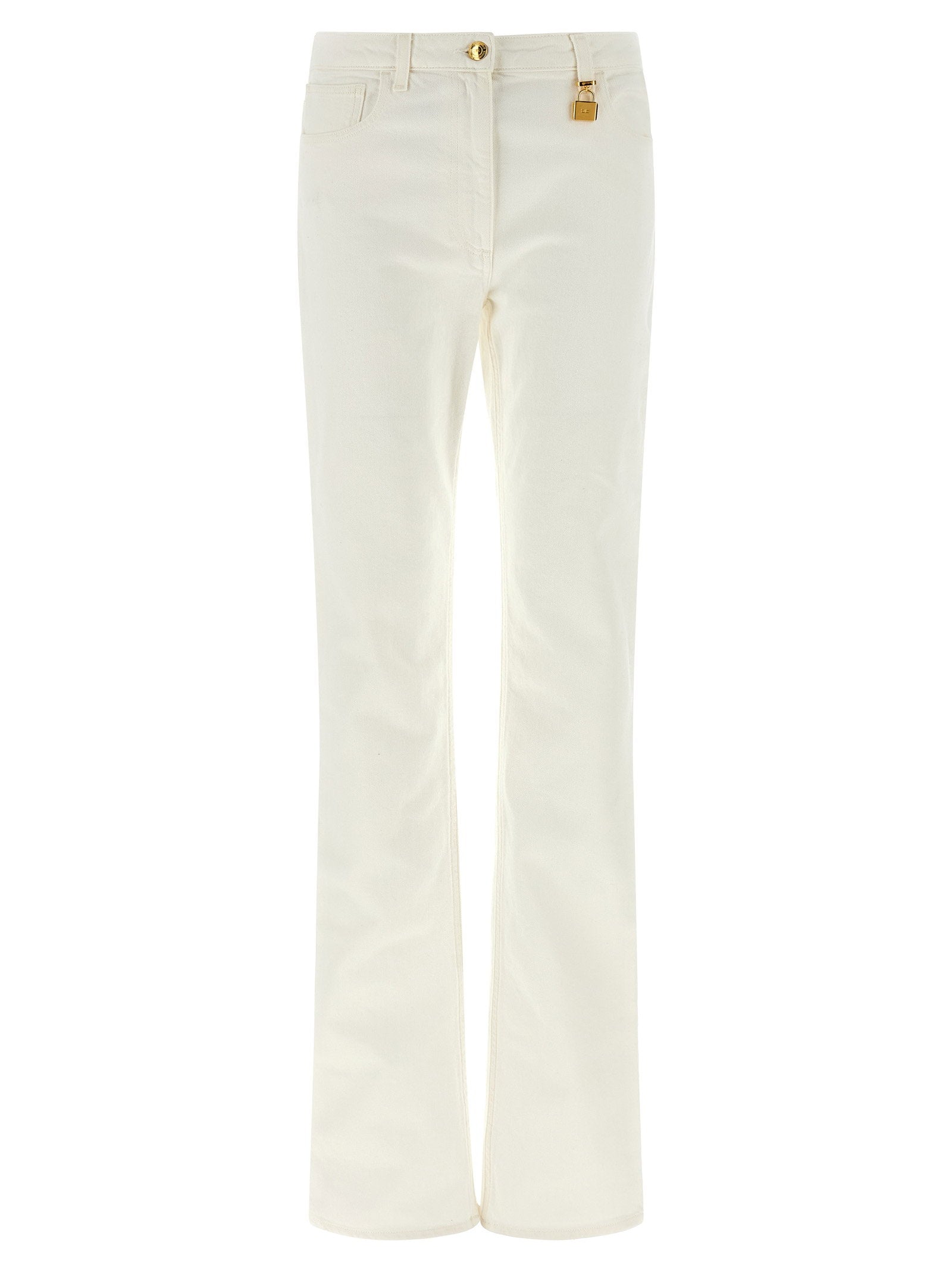 Elisabetta Franchi Jewel Padlock Jeans — Cream by Elisabetta Franchi