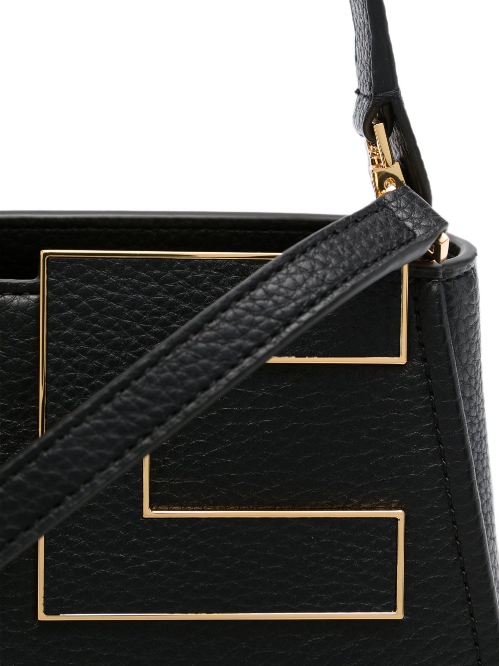 Elisabetta Franchi Logo-Plaque Top Handle Bag — Black, view 2