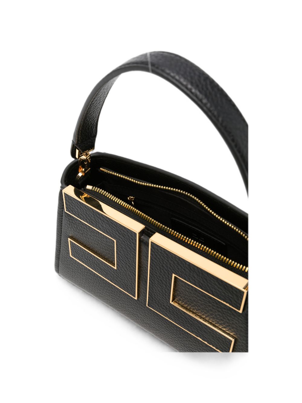 Elisabetta Franchi Logo-Plaque Top Handle Bag — Black, view 3