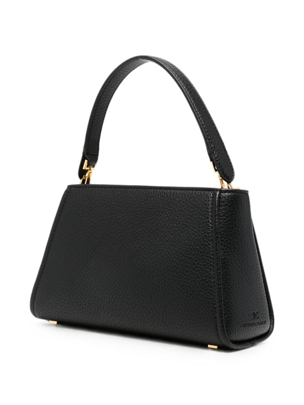 Elisabetta Franchi Logo-Plaque Top Handle Bag — Black, view 4