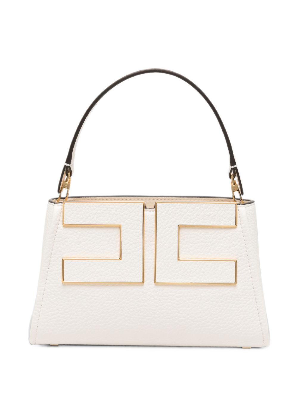 Elisabetta Franchi Logo Plaque Top Handle Bag — White by Elisabetta Franchi