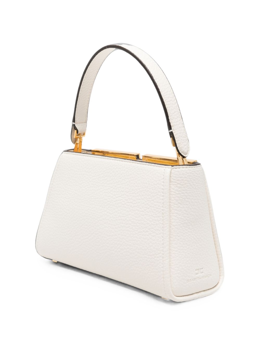 Elisabetta Franchi Logo Plaque Top Handle Bag — White, view 2